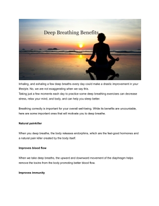 Advantages of deep breathing exercises