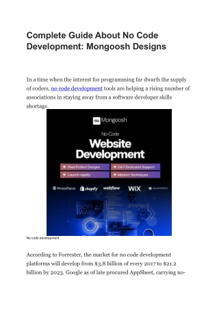 Complete Guide About No Code Development - Mongoosh