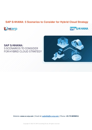 SAP S4HANA 5 Scenarios to Consider for Hybrid Cloud Strategy