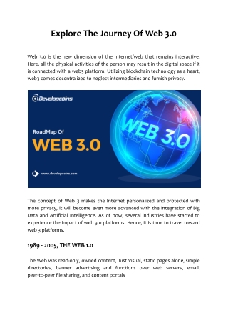 Explore The Journey Of Web 3.0