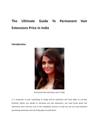 The Ultimate Guide To Permanent Hair Extensions Price In India