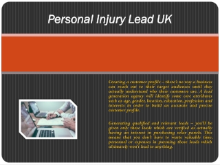 Personal Injury Lead UK