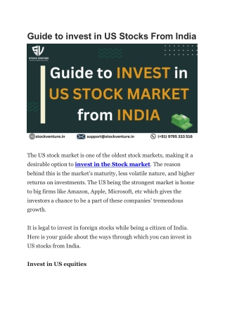 Guide to invest in US Stocks From India