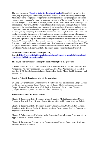 Reactive Arthritis Treatment Market