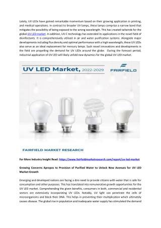 UV LED Market to Register Substantial Expansion by 2029