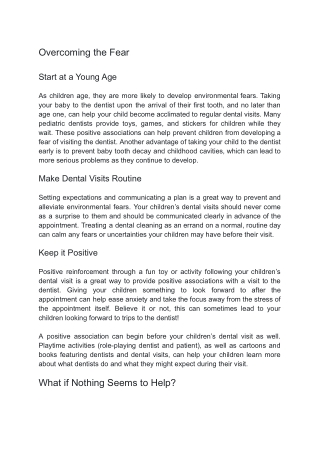 Help Your Child Overcome the Fear of Visiting the Dentist