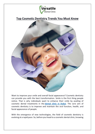 Top Cosmetic Dentistry Trends You Must Know