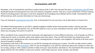 Smartwatches with GPS