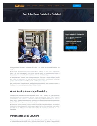 Best Solar Panel Installation Carlsbad