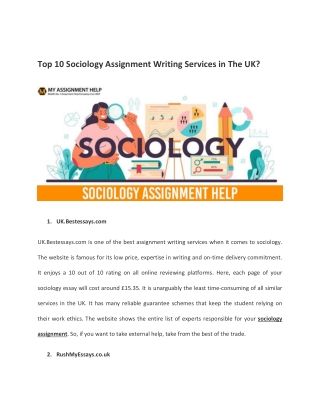 Top 10 Sociology Assignment Writing Services in The UK?