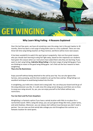 Why Learn Wing Foiling - 4 Reasons Explained