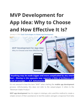 MVP Development for App Idea: Why to Choose and How Effective It Is?