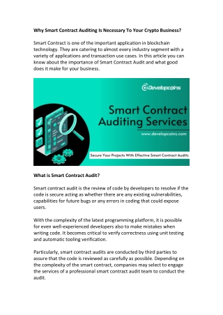 Smart Contract Auditing