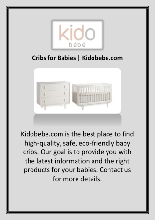 Cribs for Babies | Kidobebe.com