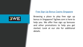 Free Sign Up Bonus Casino Singapore  Sg3we.com