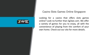 Casino Slots Games Online Singapore  Sg3we.com