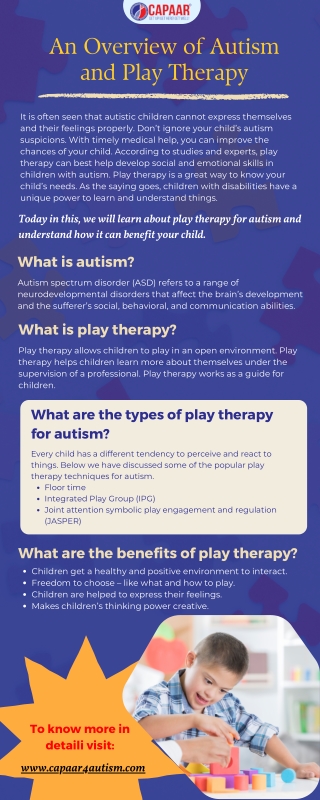 Overview of Autism and Play Therapy | Best Autism Centers Near Me in Bangalore