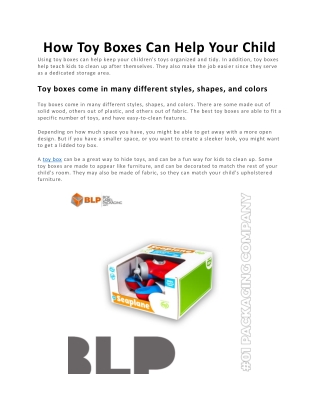How Toy Boxes Can Help Your Child