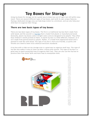 Toy Boxes for Storage