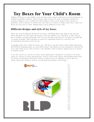 Toy Boxes for Your Child