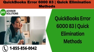 Best methods to deal with QuickBooks error 6000 83
