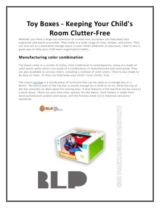 Toy Boxes wholesale