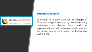 Mattress Singapore   Livingsolution.com.sg