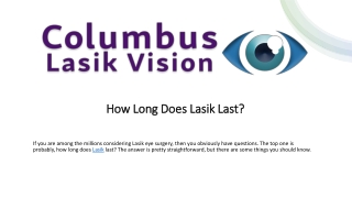 How Long Does Lasik Last