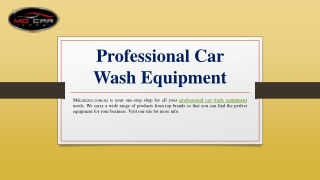 Professional Car Wash Equipment | Mdcarcare.com.au