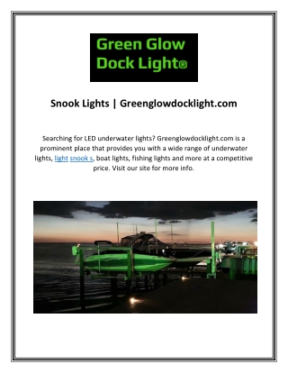 Snook Lights Greenglowdocklight