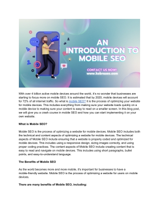 An Introduction to Mobile SEO