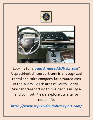 Used Armored Suv For Sale | Uspresidentialtransport.com