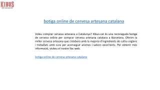 botiga online de cervesa artesana catalana  Kibus.cat
