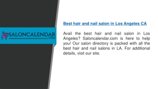 Best Hair And Nail Salon In Los Angeles Ca   Saloncalendar.com