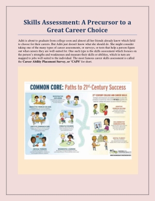 Skills Assessment: A Precursor to A Great Career Choice