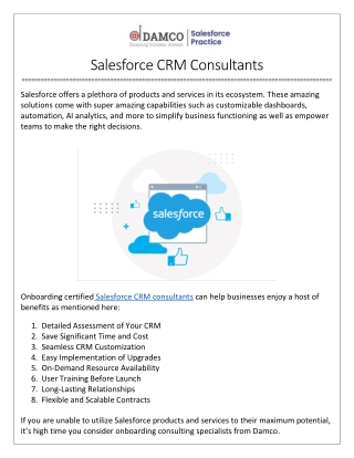 Salesforce CRM Consultants