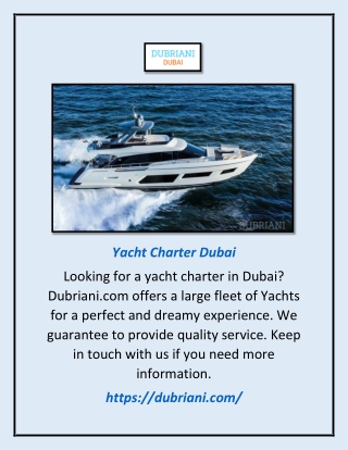 Yacht Charter Dubai | Dubriani.com