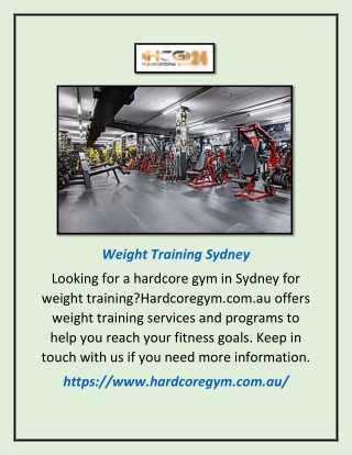 Weight Training Sydney | Hardcoregym.com.au