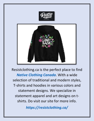 Native Clothing Canada | Resistclothing.ca