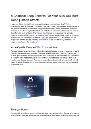 8 Charcoal Soap Benefits For Your Skin You Must Read | Urban Xtracts