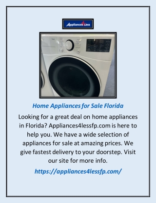 Home Appliances For Sale Florida | Appliances4lessfp.com