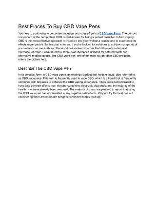 Best Places To Buy CBD Vape Pens