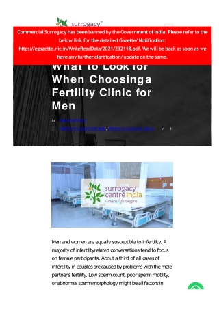 What to Look for When Choosing a Fertility Clinic for Men