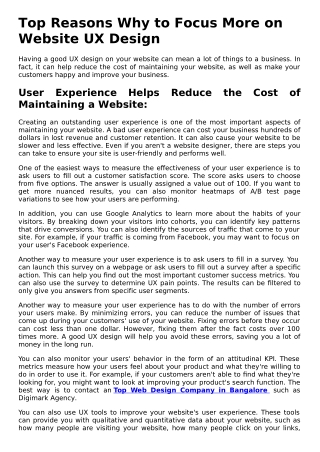 Top Reasons Why to Focus More on Website UX Design.