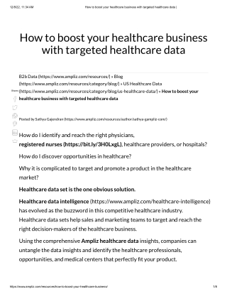 How to boost your healthcare business with targeted healthcare data _