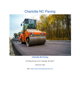 Charlotte NC Paving
