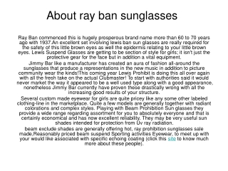 about ray ban sunglasses