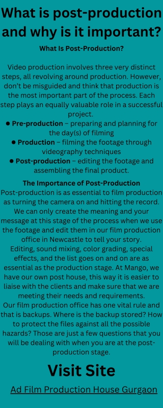 Ad Film Production House Gurgaon
