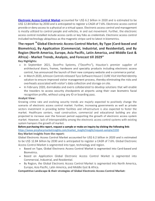 Electronic Access Control Market