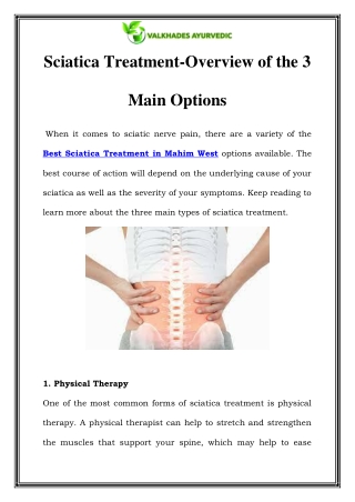 Best Sciatica Treatment in Mahim West Call-9870270610